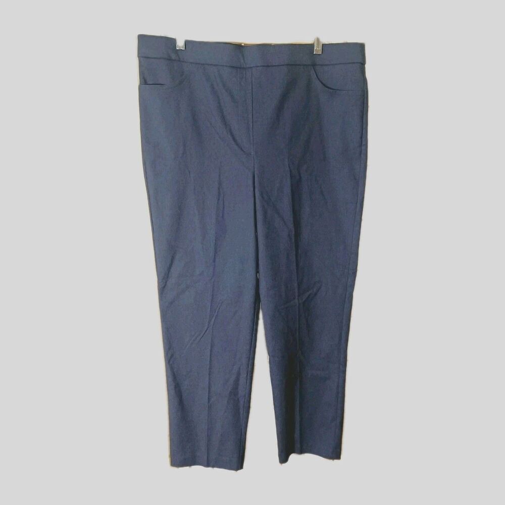Alfred Dunner Women's Blue Allure Pants High-rise Size 16 Instantly Slims